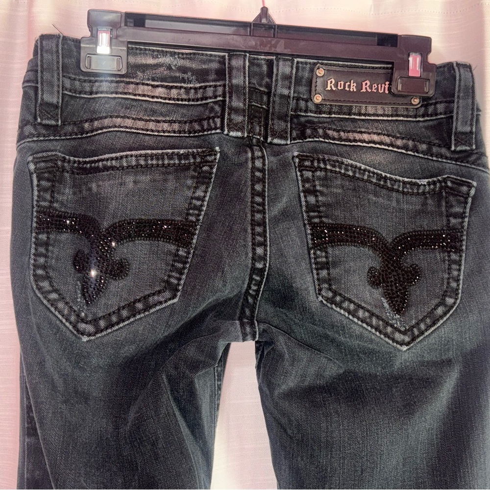 Rock Revival Black Amy Skinny Jeans Embellished Distressed